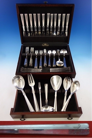 Baronet aka Arvesolv by Hans Hansen Sterling Silver Flatware Set Service Danish